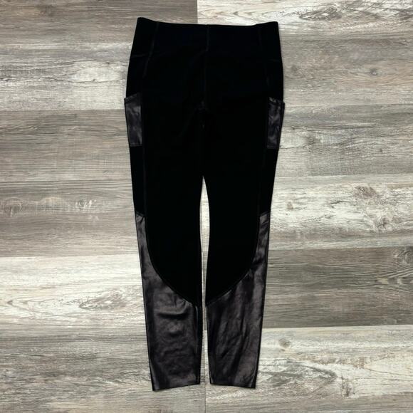 Spanx Everywear Gloss Black M‎ Metallic Panel Pullover Yoga Gym Fitness Legging - Picture 3 of 12